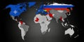 NATO member countries and Russia\'s supporters in Ukraine conflict on world map