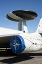 NATO plane with special radar Royalty Free Stock Photo