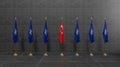 NATO and turkey. Flag NATO and flag turkey. 3D work and 3D illustration. Yerevan, Armenia - 2022 May 26