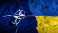 Ukraine Combined Flag | NATO and Ukrainian Truce, Unity, Peace and Defense Relations Concept