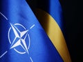 NATO and Ukraine flags as symbol of cooperation