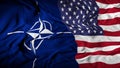 NATO - US Combined Flag | NATO and American Truce, Unity, Peace and Defense Relations Concept