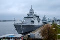 NATO warships on the roads in the port in Riga on the Daugava River2 Royalty Free Stock Photo