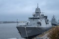 NATO warships on the roads in the port in Riga on the Daugava River1