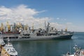 NATO warships in Ukraine. NATO naval forces in the port of Odessa. Odessa. Ukraine. 201.07.07.The flagship of the Ukrainian fleet