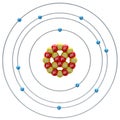 Natrium(isotope) atom on a white background