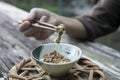 Natt?, nato or hiragana is a traditional Japanese food made with fermented soybeans. Royalty Free Stock Photo