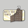 Natty boh tower sticker vector Royalty Free Stock Photo