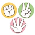 Rock Paper Scissors icons. vector illustration.