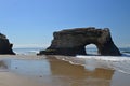 The Natura Bridge ate the Natural Bridges National Park in Santa Cruz. Royalty Free Stock Photo