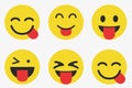 Illustration of funny emoticons .