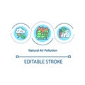 Natural air pollution concept icon