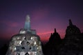 Natural amazing sunrise view at Borobudur Buddhist temple in Magelang, Central Java, Indonesia. Royalty Free Stock Photo