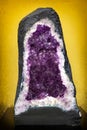 Natural amethyst gem, purple amethyst crystals Royalty Free Stock Photo