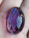 Natural Amethyst Quartz with Brilliant Rainbow Luster. Brilliant rainbow inclusion. Suitable for silver and gold ring.