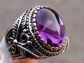 Natural Amethyst Quartz Stone Ring