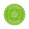 Natural Anti Oxidant Stamp. Healthy Organic Nature Antioxidant Green Label. Supplement Ingredient Sticker. Antioxidant