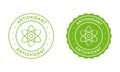 Natural Antioxidant Stamps Set. Healthy Organic Natural Product Green Label. Antioxidant Molecule Cell Logo. Antioxidant Royalty Free Stock Photo