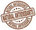 natural antioxidants brown grunge round stamp Royalty Free Stock Photo