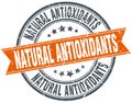 natural antioxidants round grunge stamp Royalty Free Stock Photo