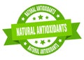 natural antioxidants round ribbon isolated label. natural antioxidants sign. Royalty Free Stock Photo