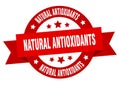 natural antioxidants round ribbon isolated label. natural antioxidants sign. Royalty Free Stock Photo