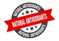 natural antioxidants sign. natural antioxidants round ribbon sticker. natural antioxidants Royalty Free Stock Photo