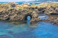 Natural arc along the coast of Mendocino, California Royalty Free Stock Photo