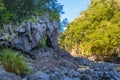 Natural arch at Bras de la Plaine at Reunion Island Royalty Free Stock Photo