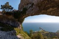 Natural arch called Ojo del Diablo in Cantabria, Spain