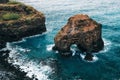 Natural Arch of Los Roques beach in Tenerife Royalty Free Stock Photo