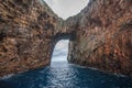 Natural Arch. Poor Knights Islands Royalty Free Stock Photo