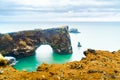 Natural Arch, the rock formation at the cape Dyrholaey Royalty Free Stock Photo