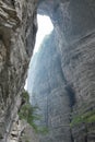 Natural arch in Tianmen mountain, China