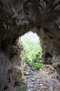 Natural archway at Jenolan Caves Royalty Free Stock Photo