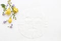 Natural aroma sheet mask from herbal ylang flowers Royalty Free Stock Photo