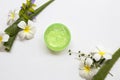 Natural aroma soothing gel extract herbal aloe vera health care skin face Royalty Free Stock Photo