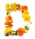 natural flower arrangements with yellow orange real fresh flowers letter D