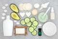 Natural Avocado and Cucumber Beauty Treatment for Skincare Royalty Free Stock Photo