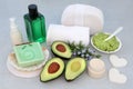 Natural Avocado Skincare Beauty Treatment for Anti Ageing Royalty Free Stock Photo