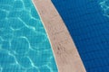 Natural background - blue and dark water in the empty pool Royalty Free Stock Photo