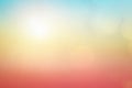 Natural background blurring warm colors and bright sun light. Bokeh or Christmas background Green Energy at sky sunny color orange Royalty Free Stock Photo