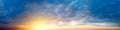 Natural background of the colorful panorama sky. Beautiful cloud in the sunrise sky background. Sky Royalty Free Stock Photo