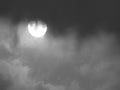 Natural background with full moon and stormy clouds in black and white Royalty Free Stock Photo