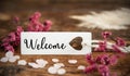 Natural Background With Label With Welcome