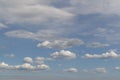 Natural background. Layered and cumulus white clouds in the blue sky
