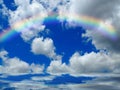 Natural background with rainbow in sea reflection Royalty Free Stock Photo