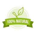 100% Natural Badge - Eps10 Vector.