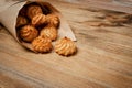 Natural baked coconut cookies or cocoanut macaroons with coco chips