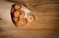 Natural baked coconut cookies or cocoanut macaroons with coco chips Royalty Free Stock Photo